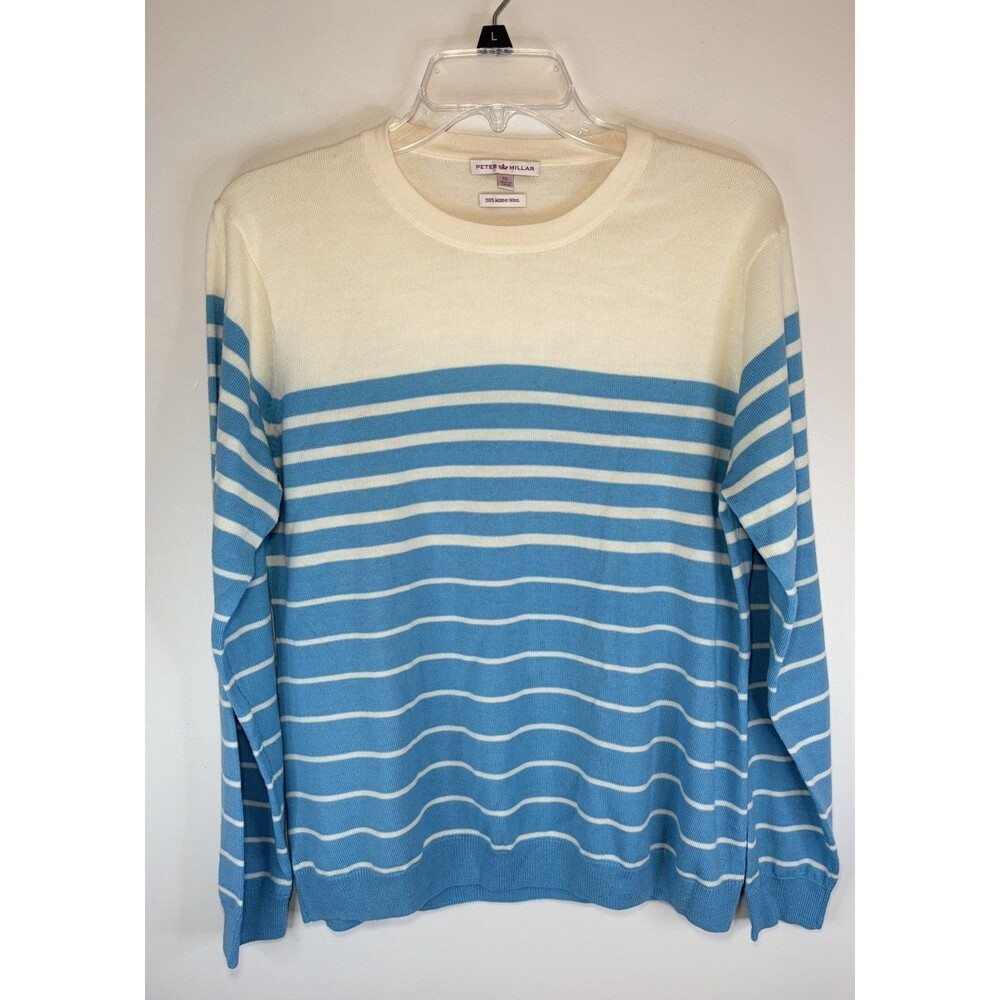 PETER MILLAR Striped Merino Wool Crewneck Women Pullover Sweater XL Golf Preppy